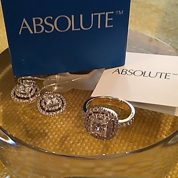 Absolute Jewelry New Absolute Halo Ring And Earring Set By Hsn Poshmark